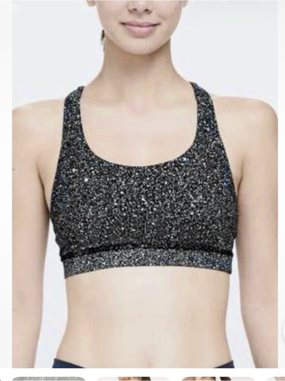 lululemon athletica Speckled Scoop-Neck Sports Bra - Black size 6